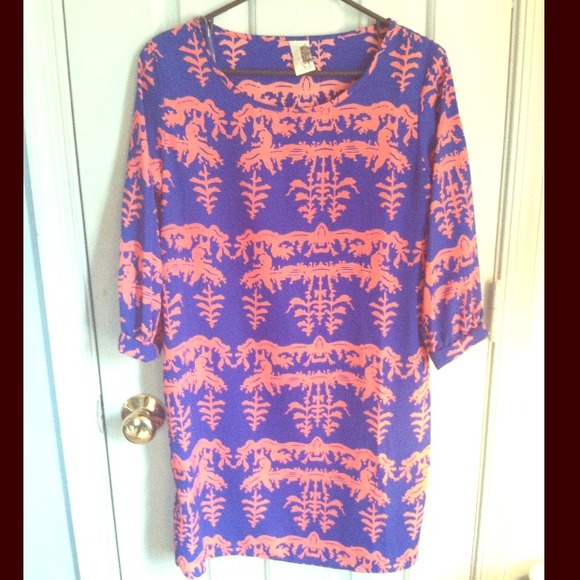 BEAUTIFUL Pink and Blue Tunic Dress