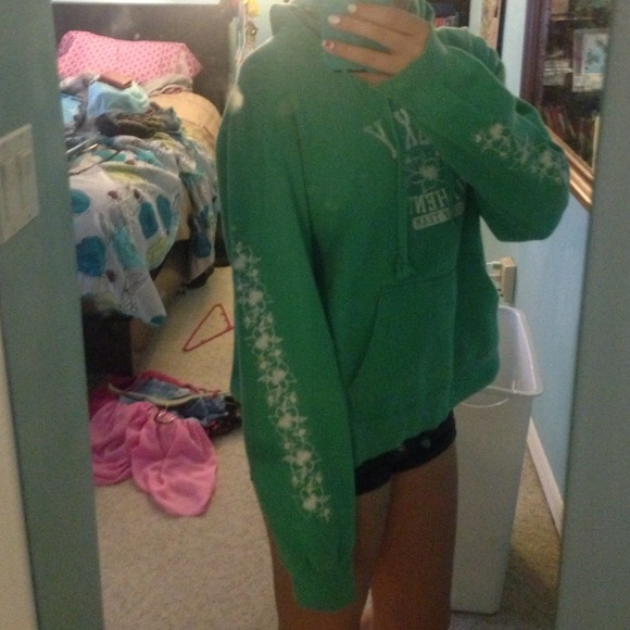 Green Roxy Sweatshirt - Picture 2 of 3
