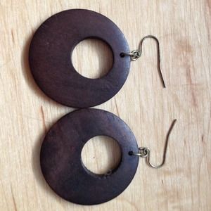 Wood hoop earrings