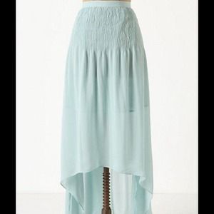 all saints (Anthropologie) gauzy mint maxi skirt