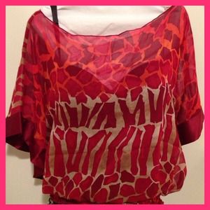 EXPRESS Sheer Animal Print Top