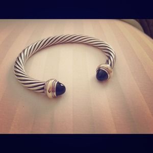 David Yurman Cable Classic bracelet w/ Gold & onyx