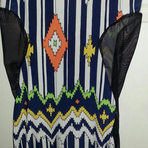 **Navy Blue  Geo Midi Dress - Picture 2 of 3