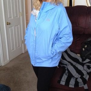 Baby blue light North Face rain/windbreaker