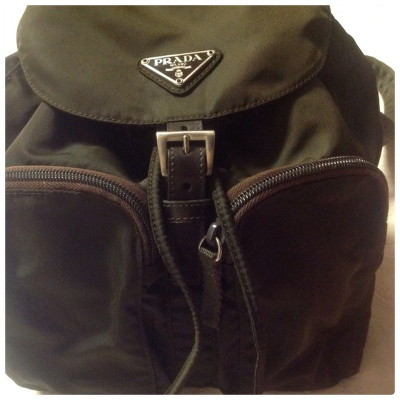 (SOLD) Authentic PRADA Brown Nylon Drawstring