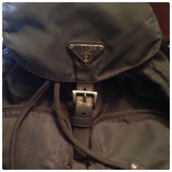 (SOLD) Authentic PRADA Brown Nylon Drawstring - Picture 2 of 4