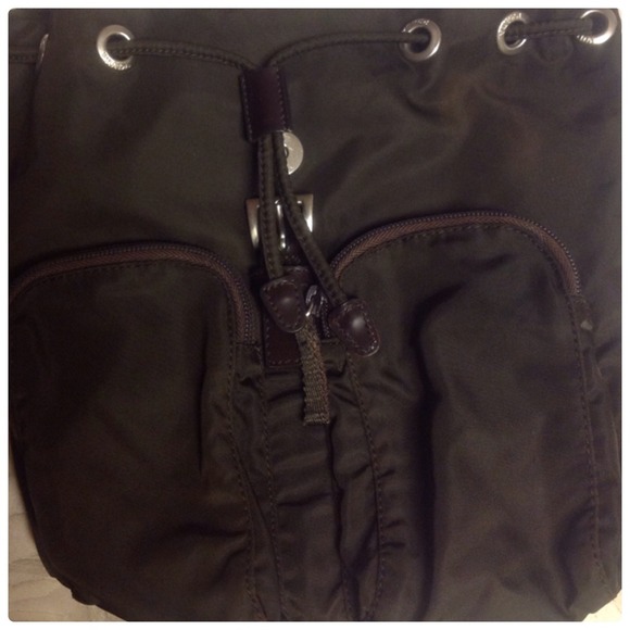 (SOLD) Authentic PRADA Brown Nylon Drawstring - Picture 4 of 4