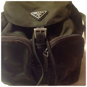 (SOLD) Authentic PRADA Brown Nylon Drawstring