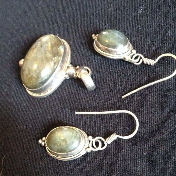 Sterling silver earrings and matching pendant