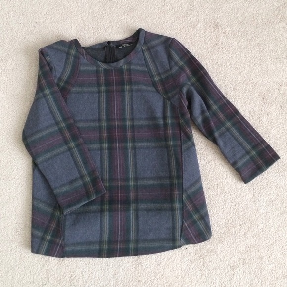 Zara Top dark gray with checkers!!! Really cute