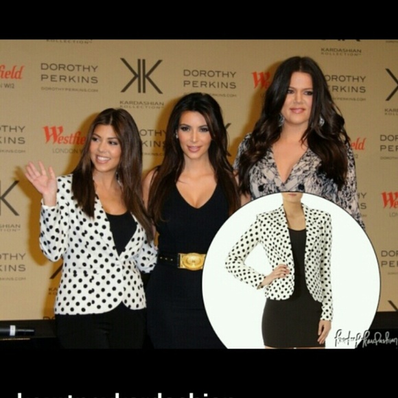 Kardashian kollections poka dot blazer