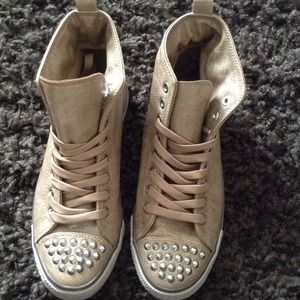 Studded Tan Shoes Size 8