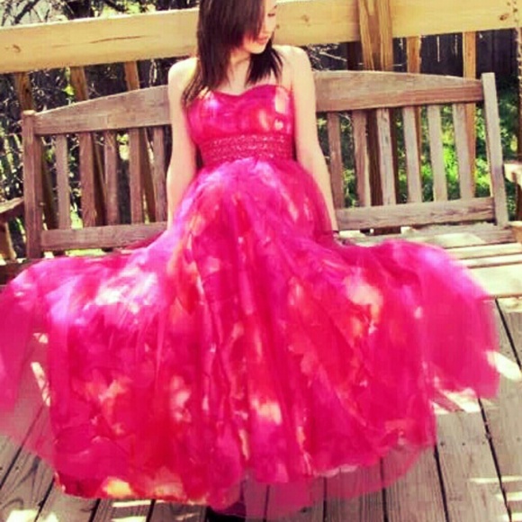 Beautiful pink ball gown prom dress