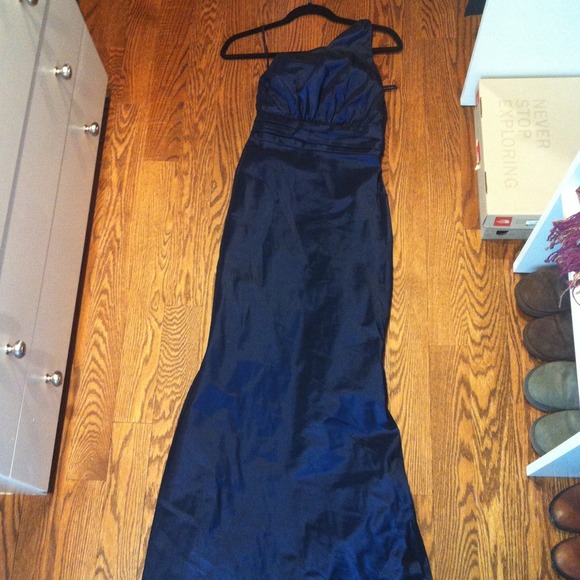 Mermaid Amsale Navy Dress - Picture 2 of 4