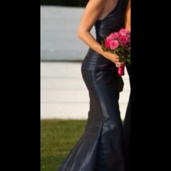 Mermaid Amsale Navy Dress - Picture 4 of 4