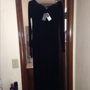 Black Long Sleeve Hi-Lo Maxi