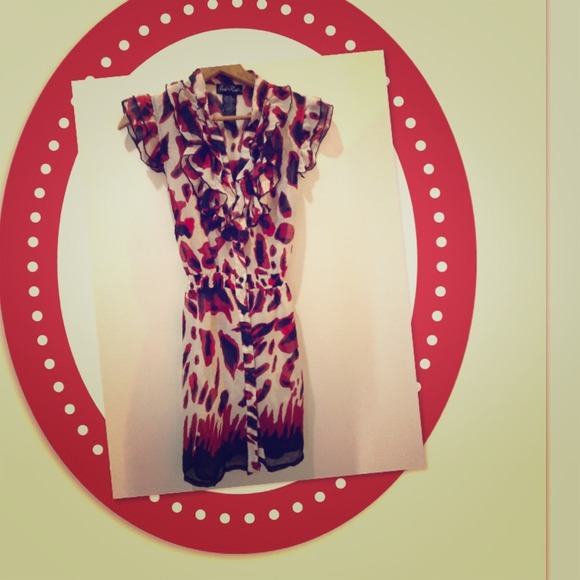 🌟🌟CLEARANCE⭐️⭐️Chiffon Animal Print Dress - Picture 1 of 4