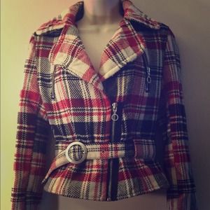 Really cute express plaid  Wool jacket M