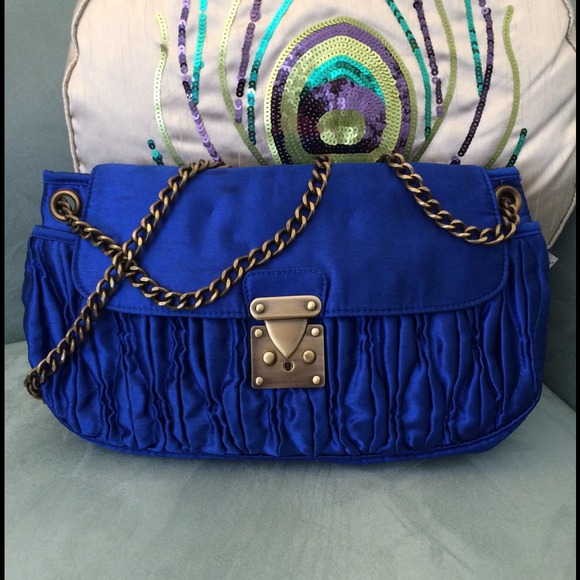 Mango Chain Royal Blue Shoulder Bag