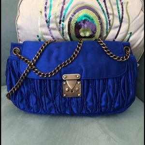 Mango Chain Royal Blue Shoulder Bag