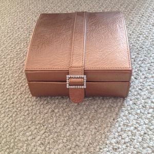 rose gold leather jeweler box