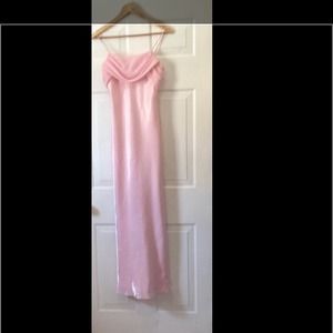 Baby pink shimmer dress.