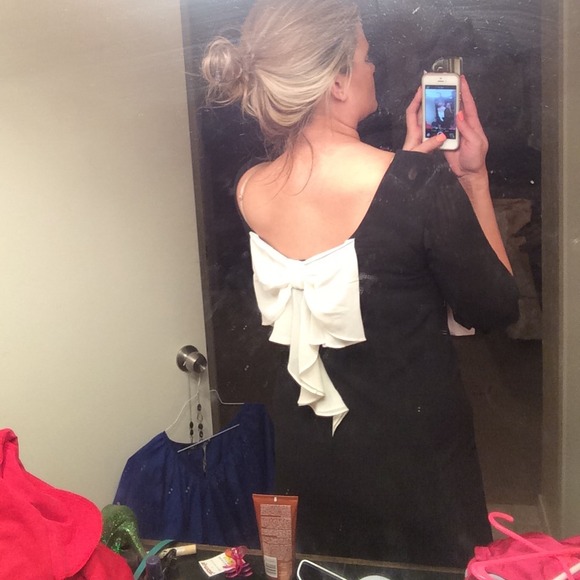 Black back bow dress