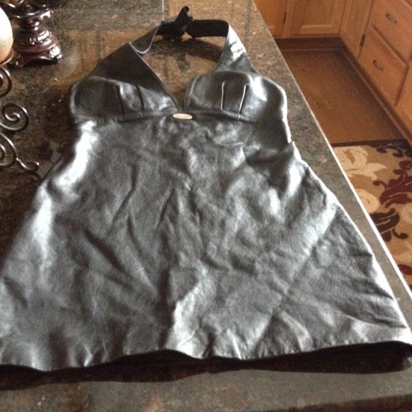 Harley Davidson leather halter dress