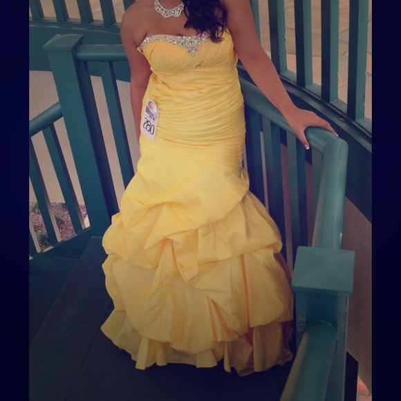 Yellow Mermaid Pageant Gown.