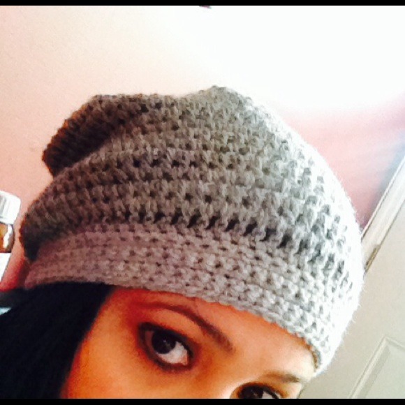 Handmade gray crochet hat