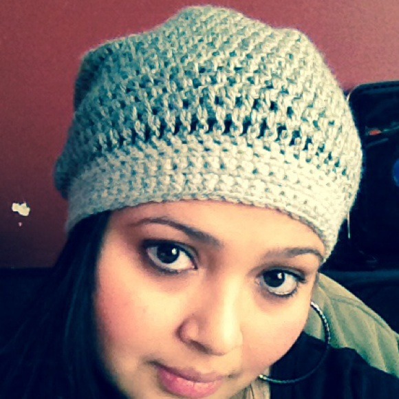 Handmade gray crochet hat