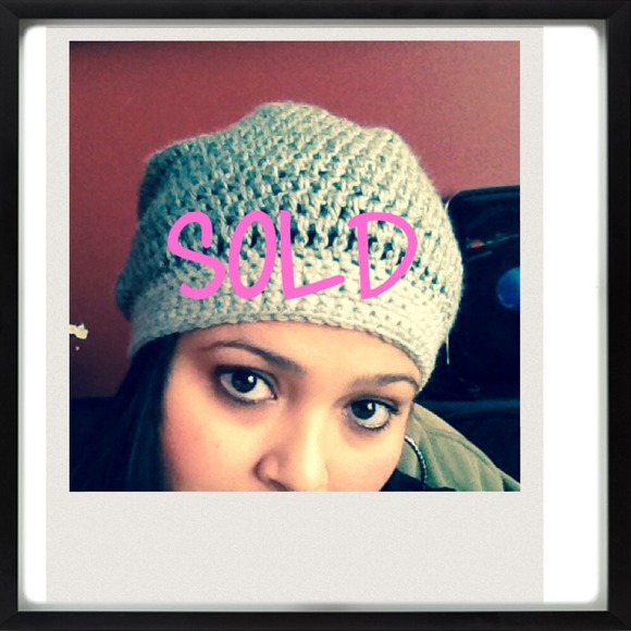 Handmade gray crochet hat