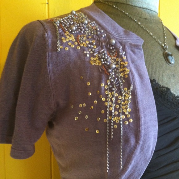 SOLD! Betsey Johnson Retro Purple Bolero - Picture 2 of 4