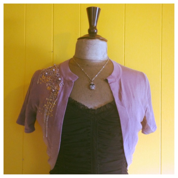 SOLD! Betsey Johnson Retro Purple Bolero - Picture 3 of 4
