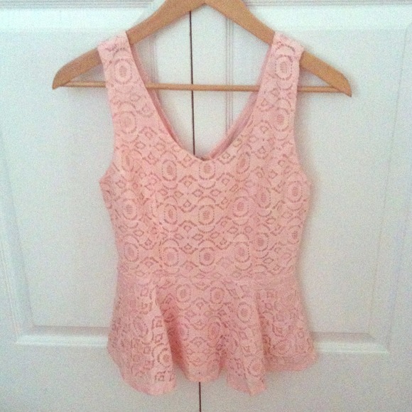 Lace peplum top