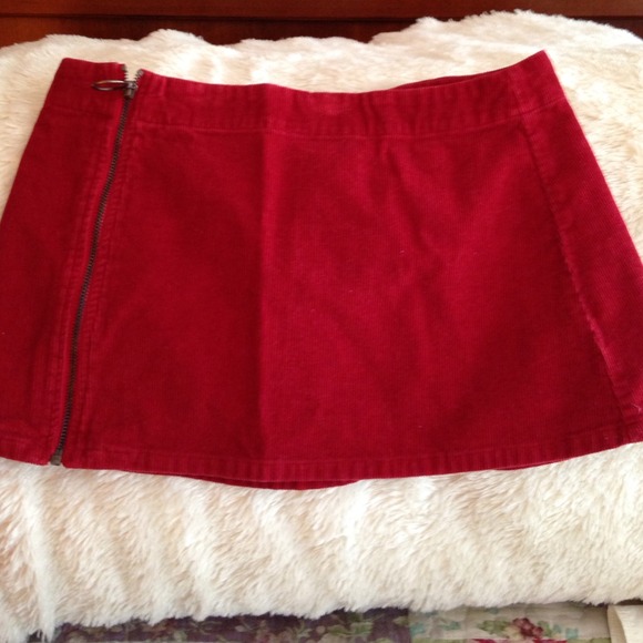 Super short red mini-skirt