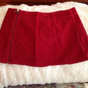 Super short red mini-skirt