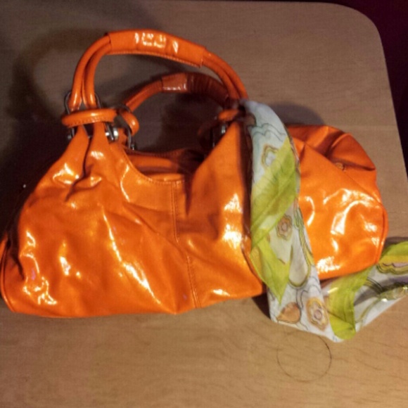 Orange shoulder bag