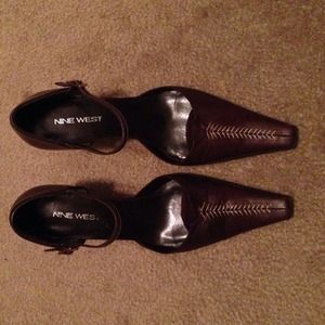 Nine West Brown Ankle Strap heels