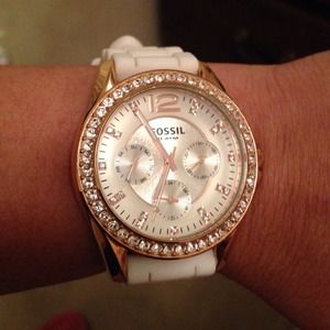 Fossil watch with silicon band.