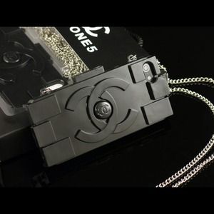 Black Chanel inspired fashion clutch iphone 5 case