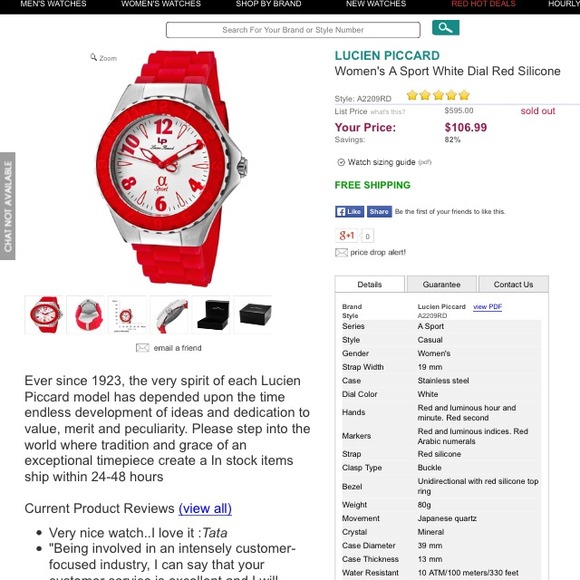 REDUCED!! Authentic Lucien Piccard A2209RD - Picture 4 of 5