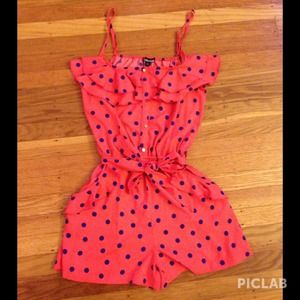 Hot Coral Romper