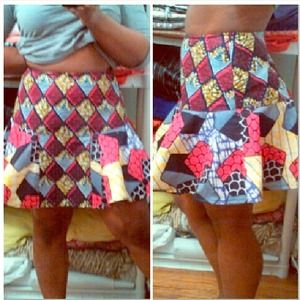 Printed skirt, mixed African print