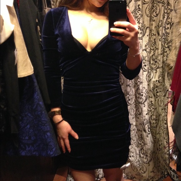 Akira blue velvet dress