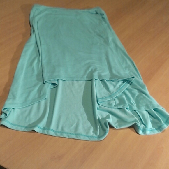 Teal High-Low Skirt