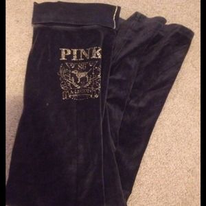vspink velour pants