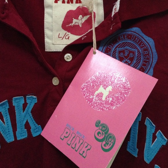 New BISOUS BISOUS PINK collection burgundy polo. - Picture 3 of 4