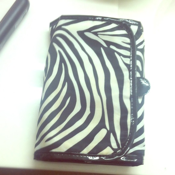 Zebra print makeup bag