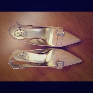 Prada Milano beige/tan heels